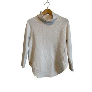 Athleta white cowl neck merino wool sweater cozy neutral minimalist. Size Small.